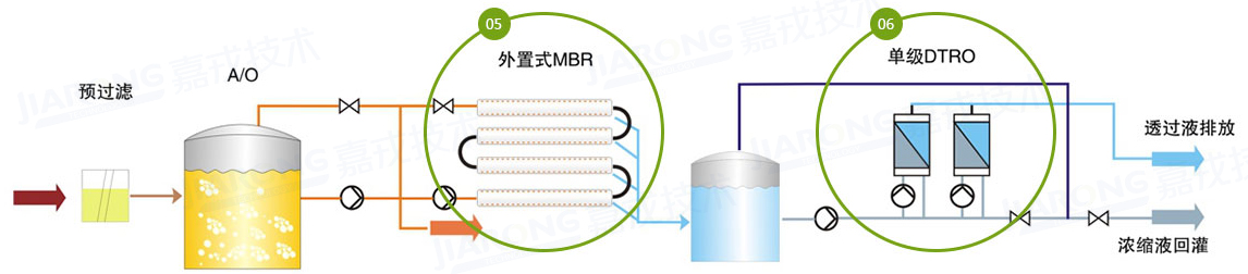 垃圾滲濾液處理工藝，單級DTRO工藝